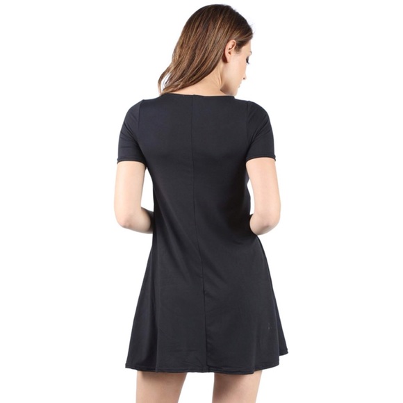 💥 CLEARANCE Super Soft Stretchy Short Sleeve A Line Tunic Shirt Dress - Picture 2 of 2